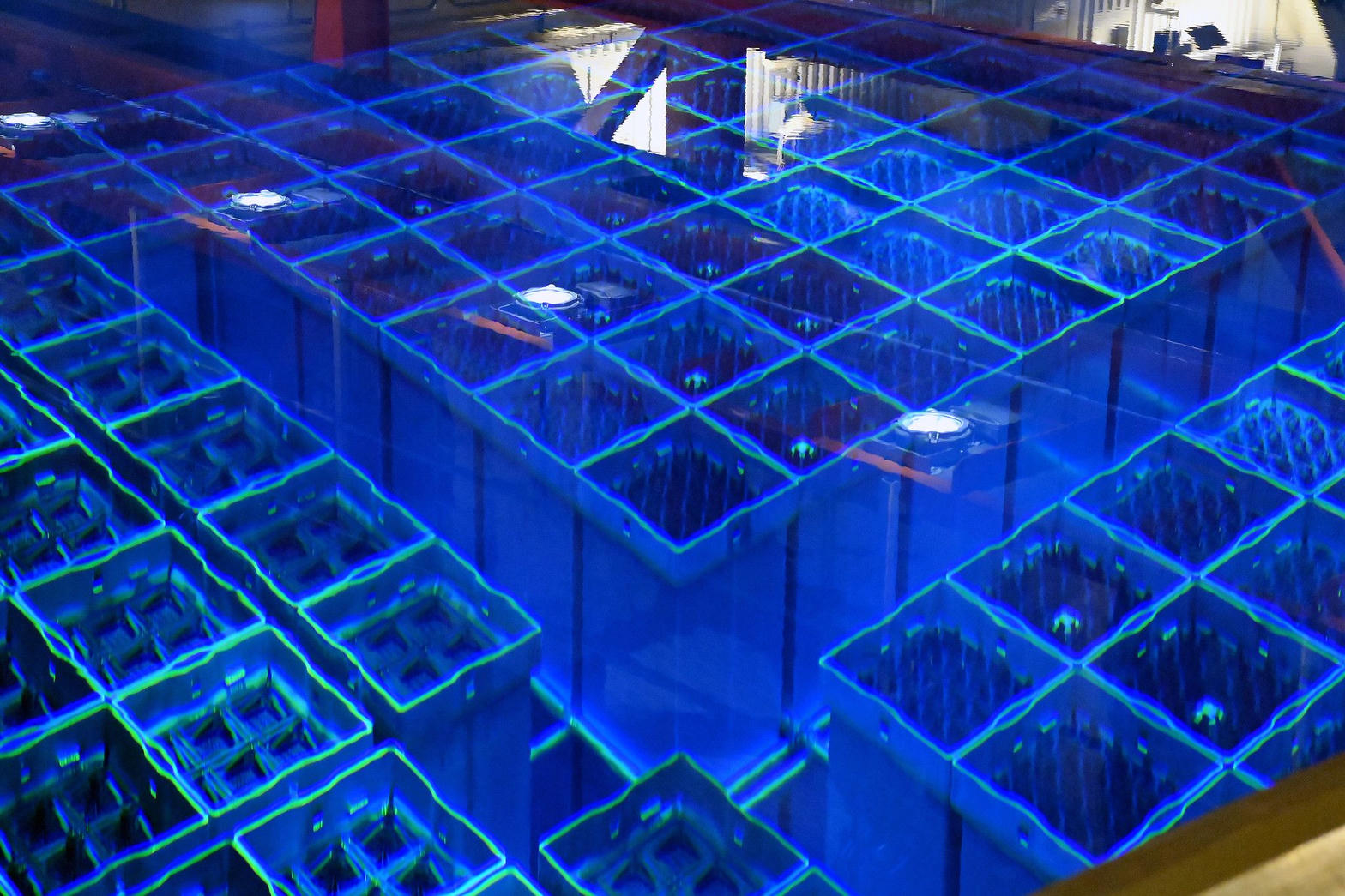 Fuel assemblies in a cooling pool