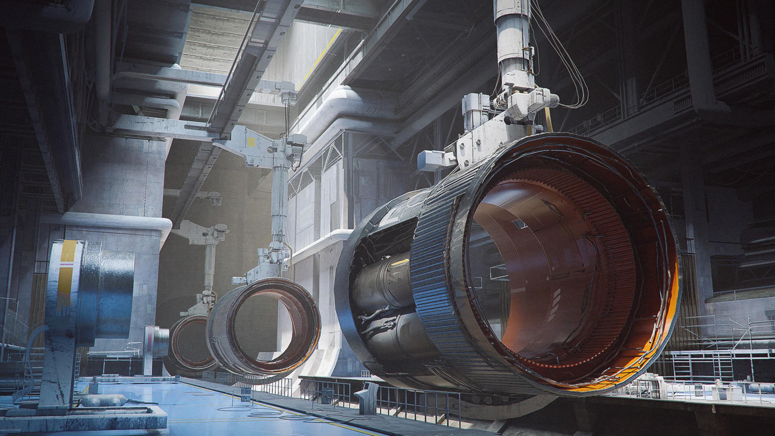 Compact reactor systems in a high bay